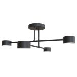 Emibig Plafondlamp Halo Staal Zwart | Geschikt voor 4x GX53 - Max 8W